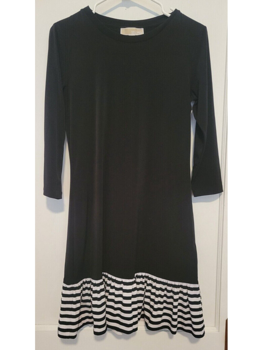 MICHAEL KORS Striped BLACK/WHITE WOMENS DRESS SIZE XS Wednesday
